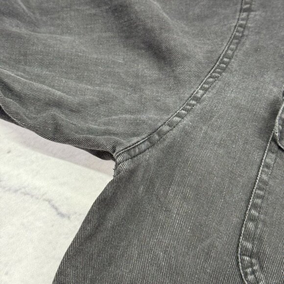 Vintage Casanova Italy Chore Shirt‎ Jacket XL Black Canvas Green Corduroy Collar - Picture 10 of 16